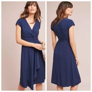 NWT Anthropologie MAEVE | Rayna Wrap Dress | Navy | D Ring